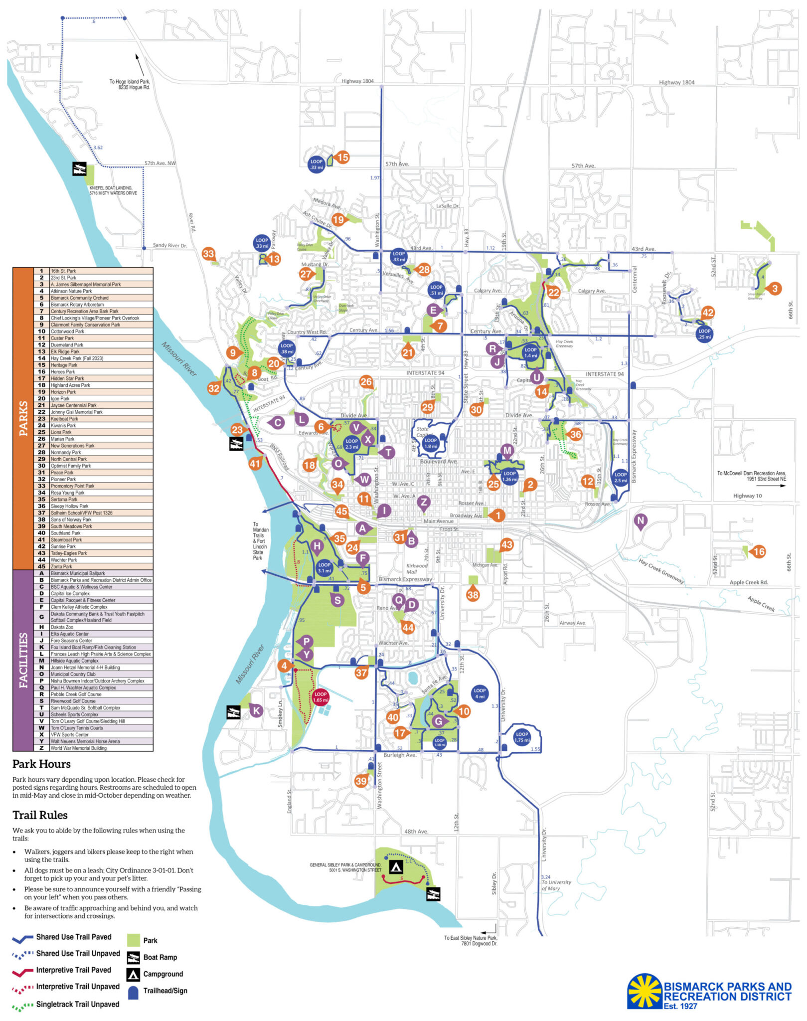 Park & Trail Maps – Bismarck Parks & Recreation