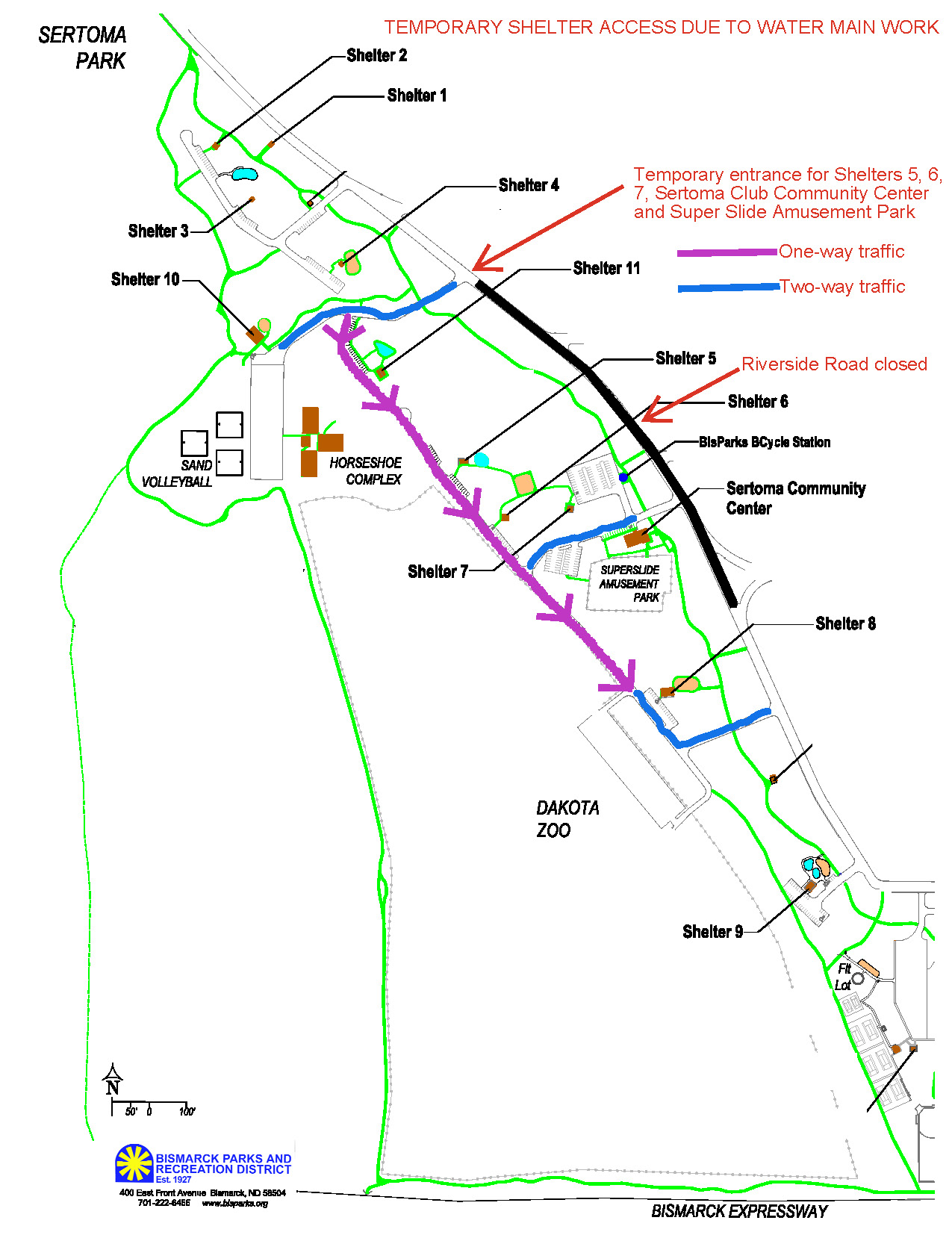 Sertoma Park temporary access route